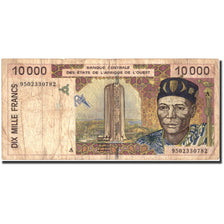 Banknote, West African States, 10,000 Francs, 1995, 1995, KM:114Ac, F(12-15)
