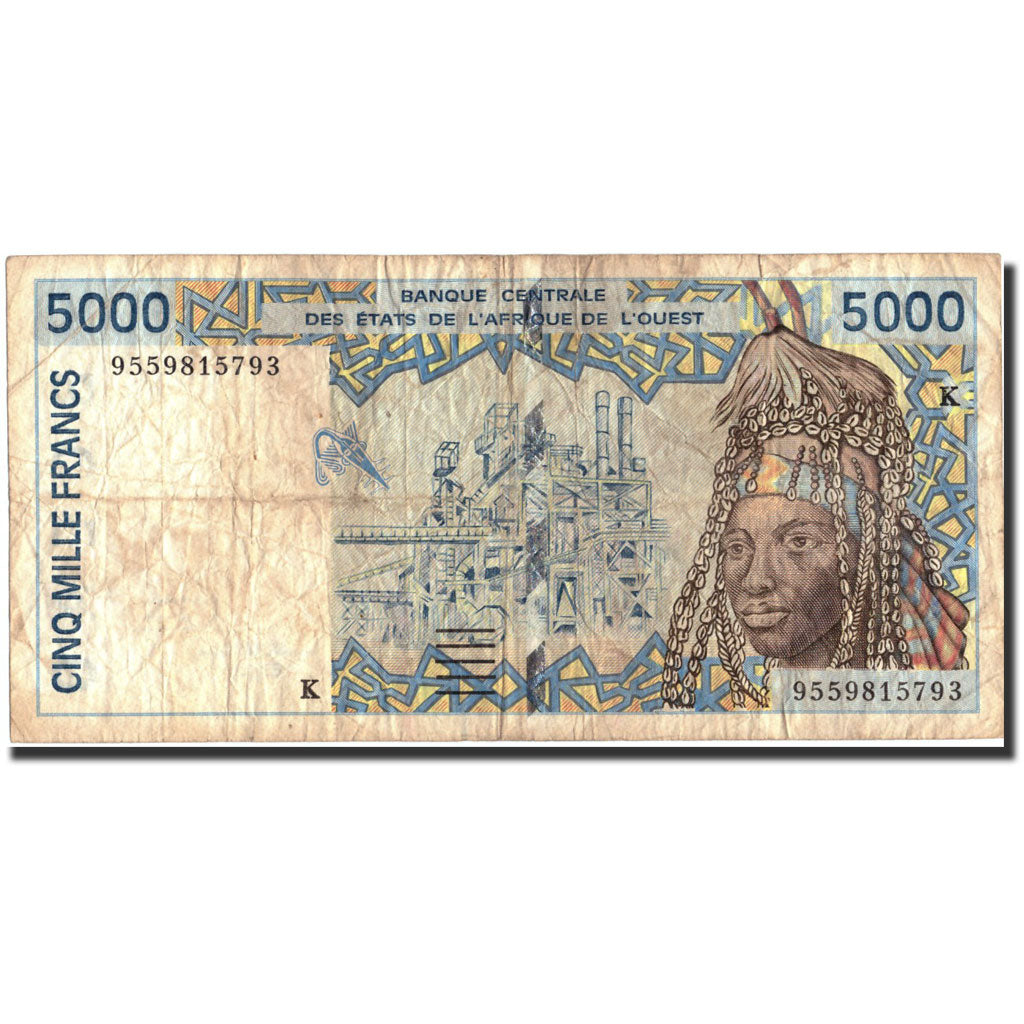 West African States, 5000 Francs, 1995, 1995, KM:713Kd, F(12-15)