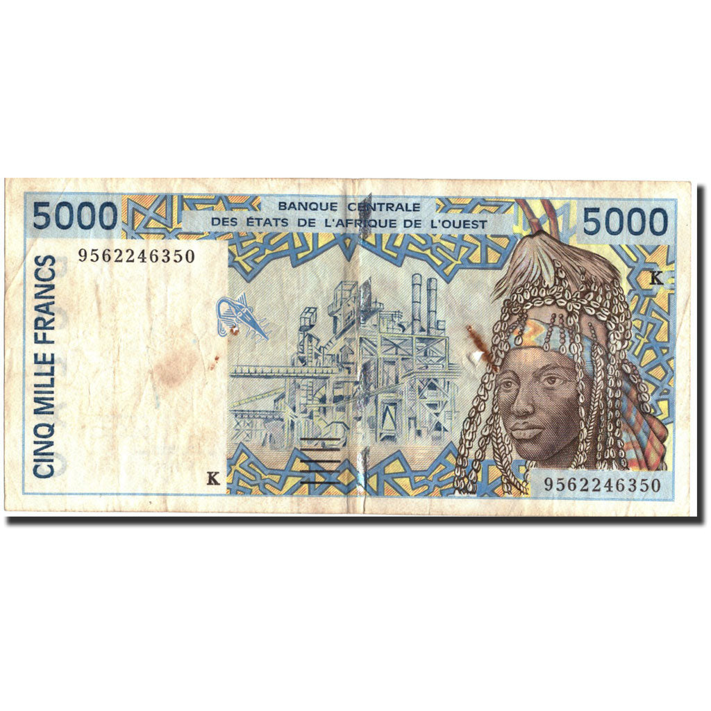 West African States, 5000 Francs, 1995, 1995, KM:713Kd, VG(8-10)