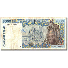 Geldschein, West African States, 5000 Francs, 1995, 1995, KM:713Kd, SGE+
