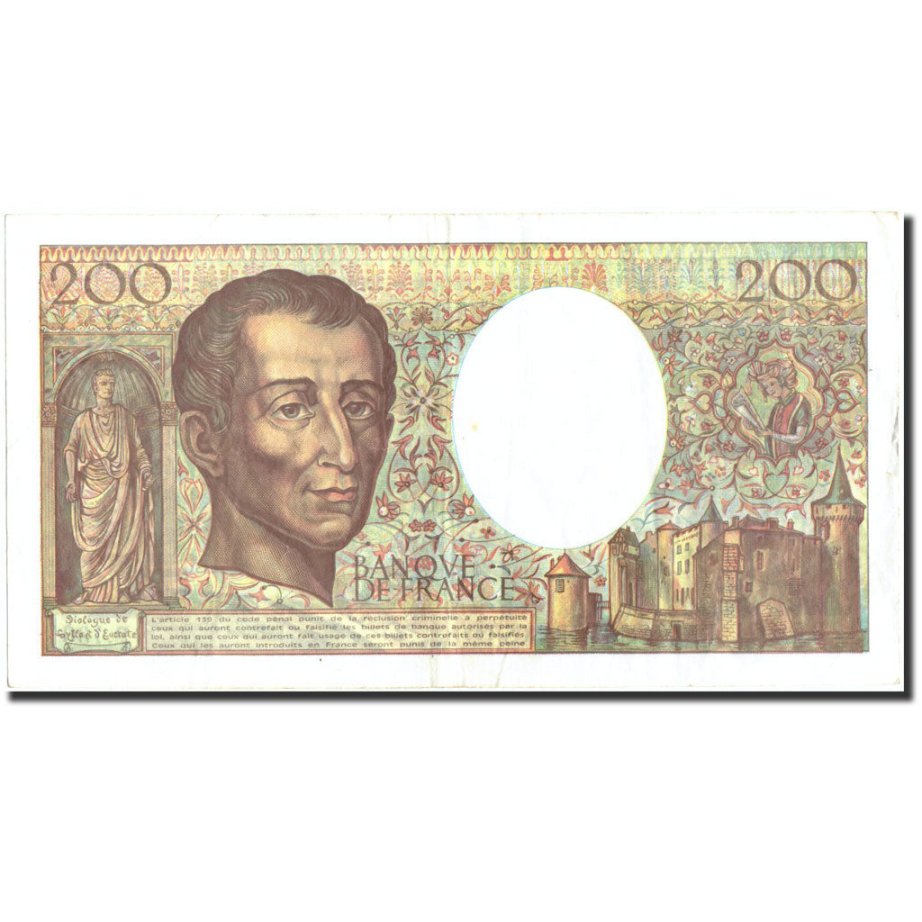 Geldschein, Frankreich, 200 Francs, 1992, 1992, SS+, Fayette:70.12 c), KM:155e