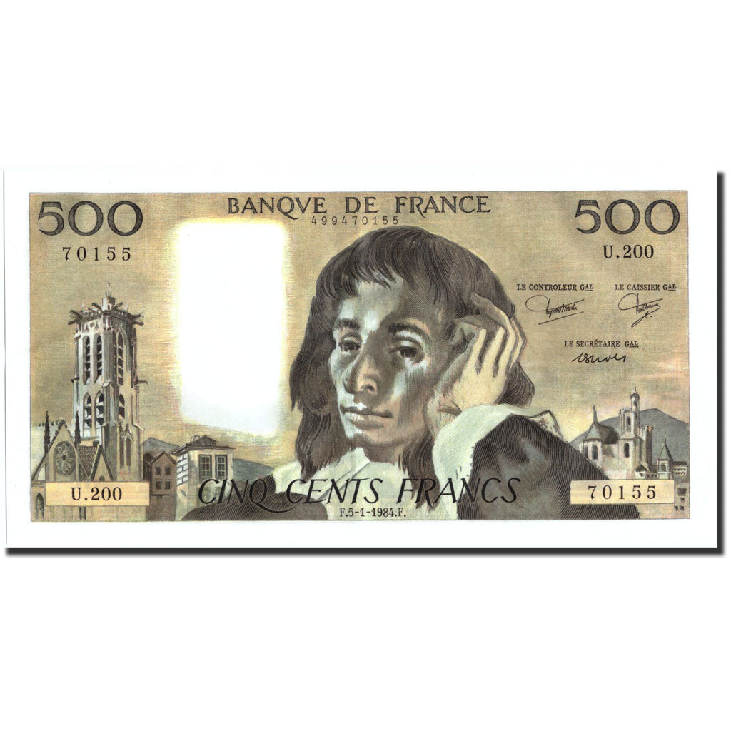 Banknot, Francja, 500 Francs, 1984, 1984, AU(50-53), Fayette:71.30, KM:156e