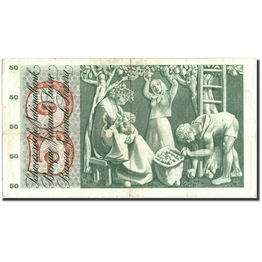 Geldschein, Schweiz, 50 Franken, 1957, 1957-10-04, KM:47b, S