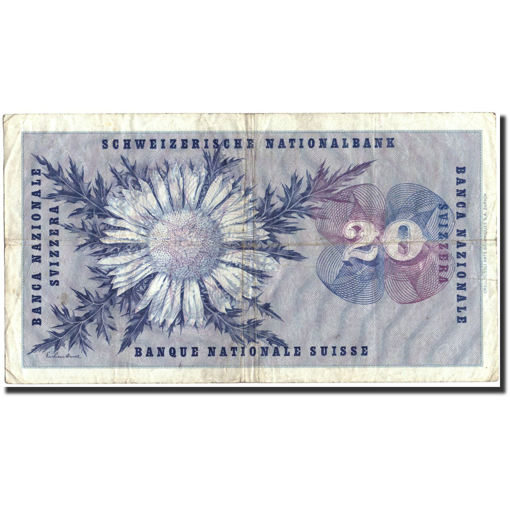 Banknote, Switzerland, 20 Franken, 1959, 1959-12-23, KM:46g, VF(20-25)