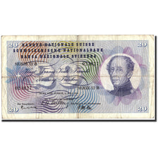 Geldschein, Schweiz, 20 Franken, 1956, 1956-07-05, KM:46d, SGE+