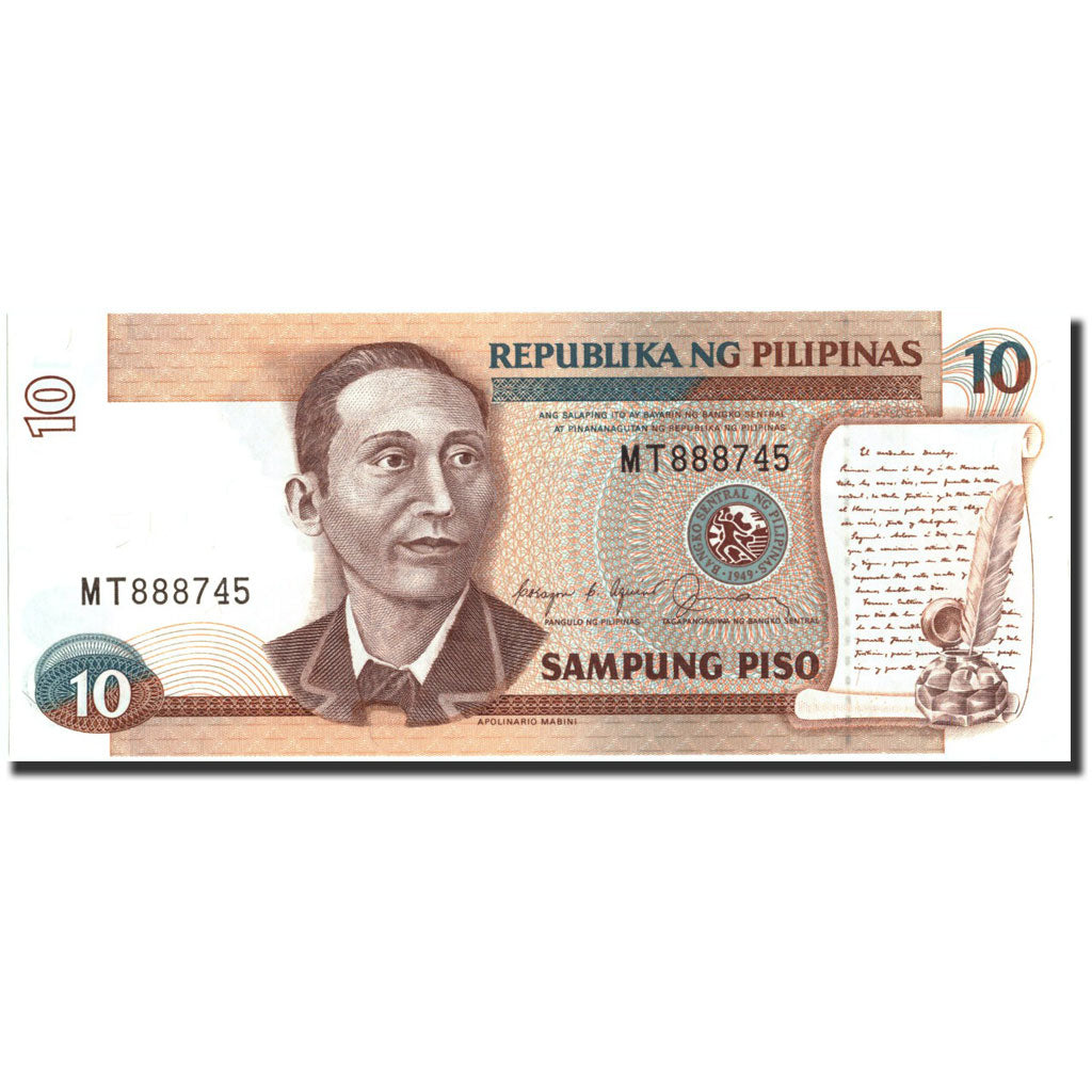 Banknote, Philippines, 10 Piso, Undated (1985-94), Undated, KM:169b, UNC(63)