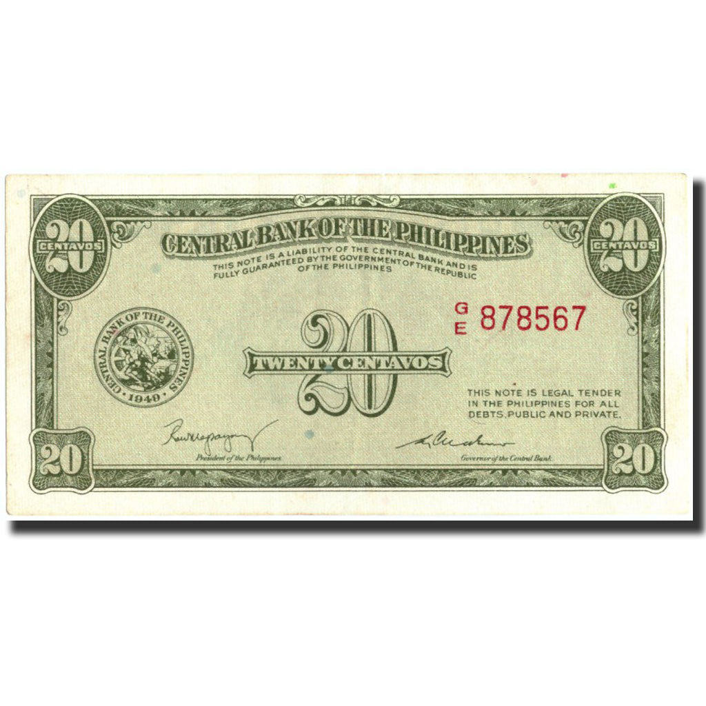 Philippines, 20 Centavos, KM:130a, AU(50-53)