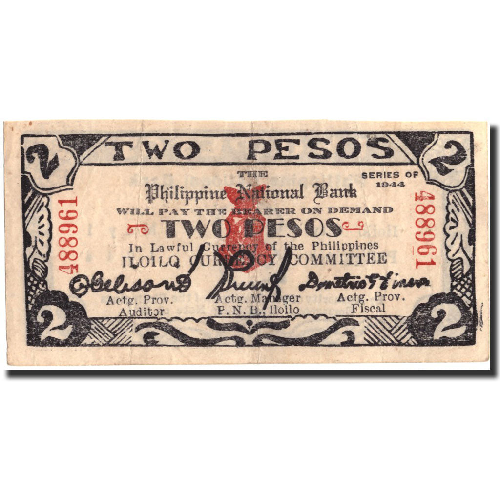 Banknote, Philippines, 2 Pesos, Undated (1944), Undated, KM:95a, VF(30-35)