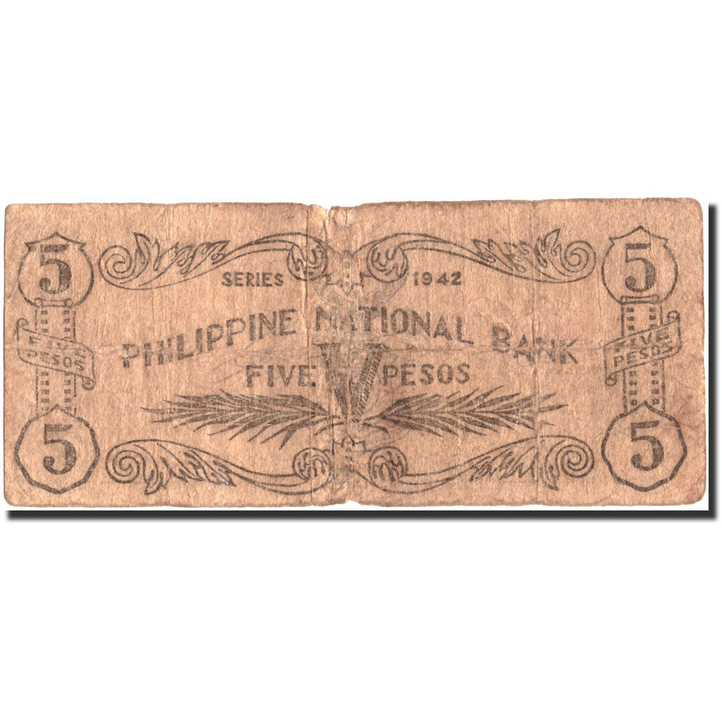 Banknote, Philippines, 5 Pesos, 1942, 1942, KM:107a, AG(1-3)