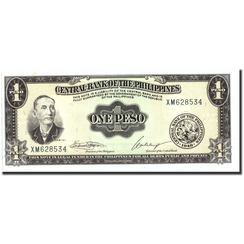 Philippines, 1 Peso, Undated (1949), KM:133h, AU(50-53)