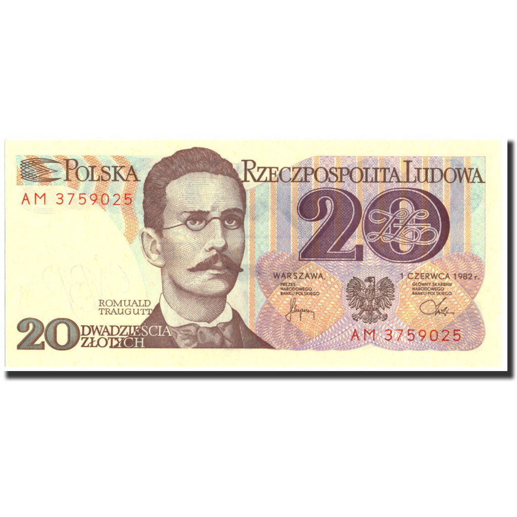 Banknote, Poland, 20 Zlotych, 1982, 1982-06-01, KM:149a, UNC(63)