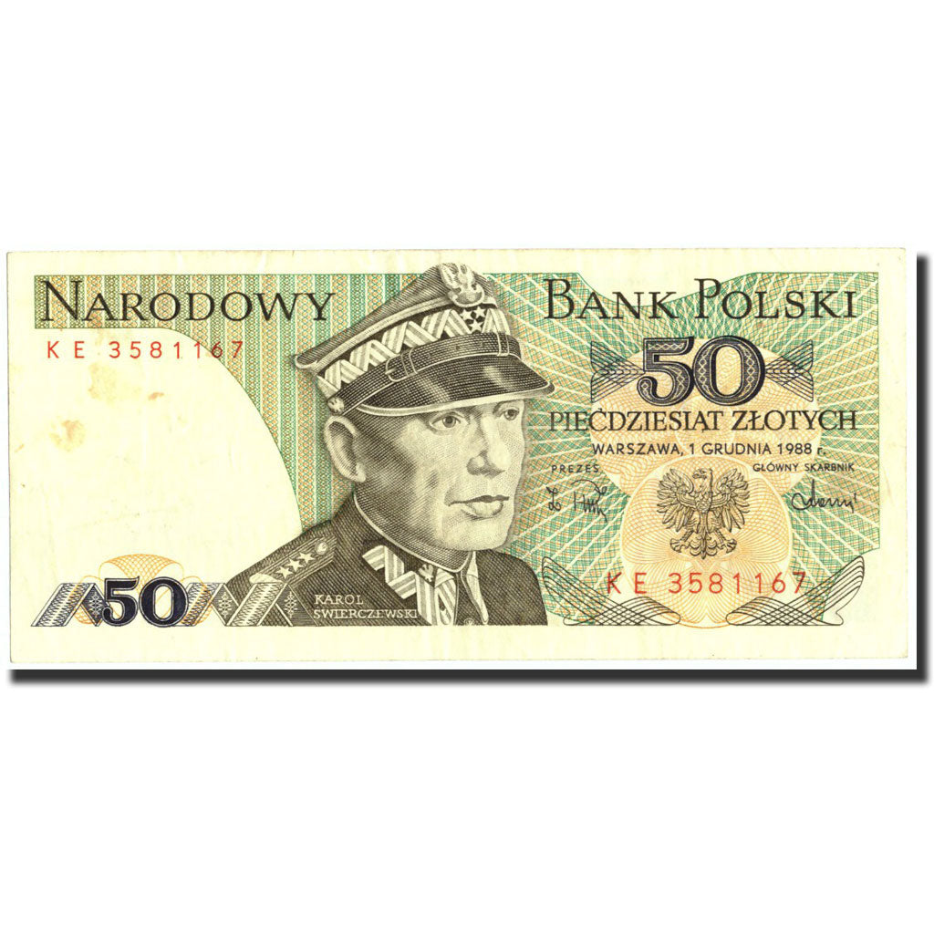 Banknote, Poland, 50 Zlotych, 1988, 1988-12-01, KM:142c, AU(50-53)