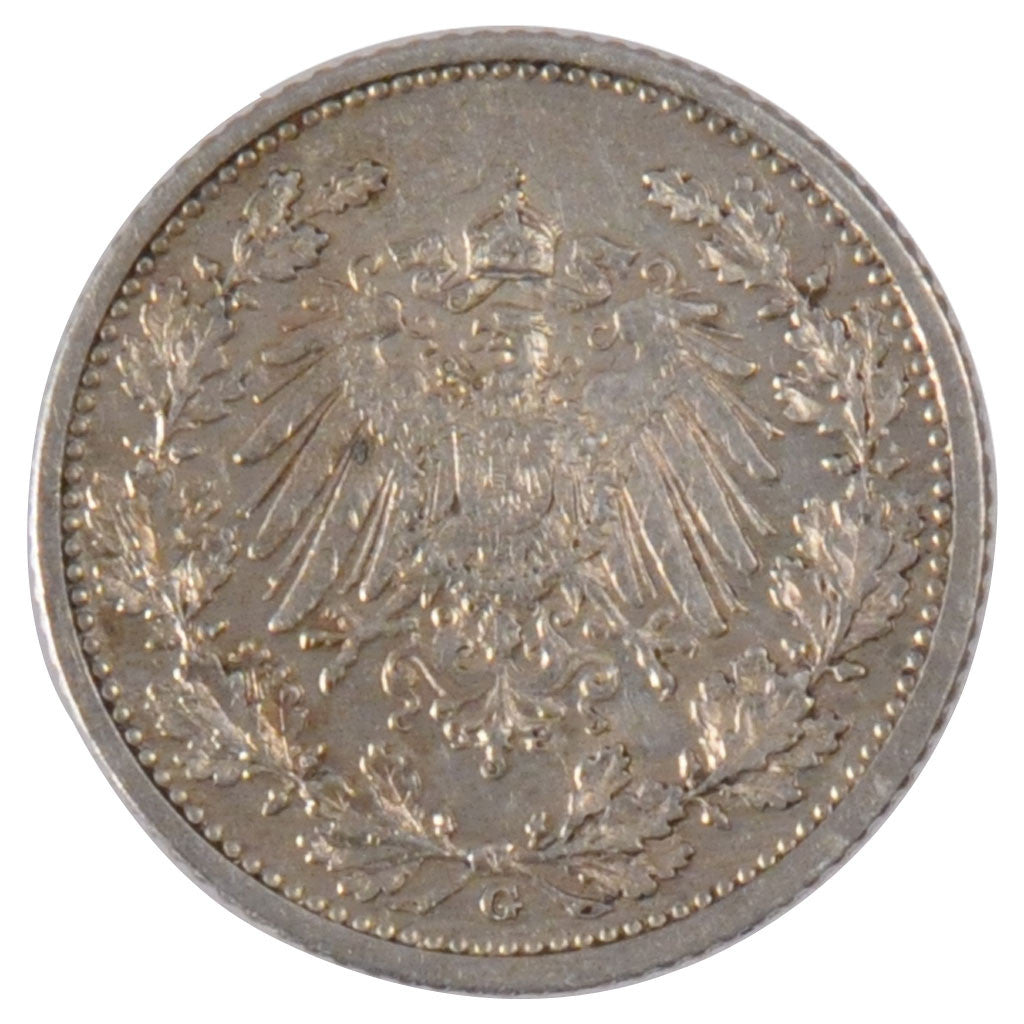 Coin, GERMANY - EMPIRE, 1/2 Mark, 1911, Karlsruhe, AU(50-53), Silver, KM:17