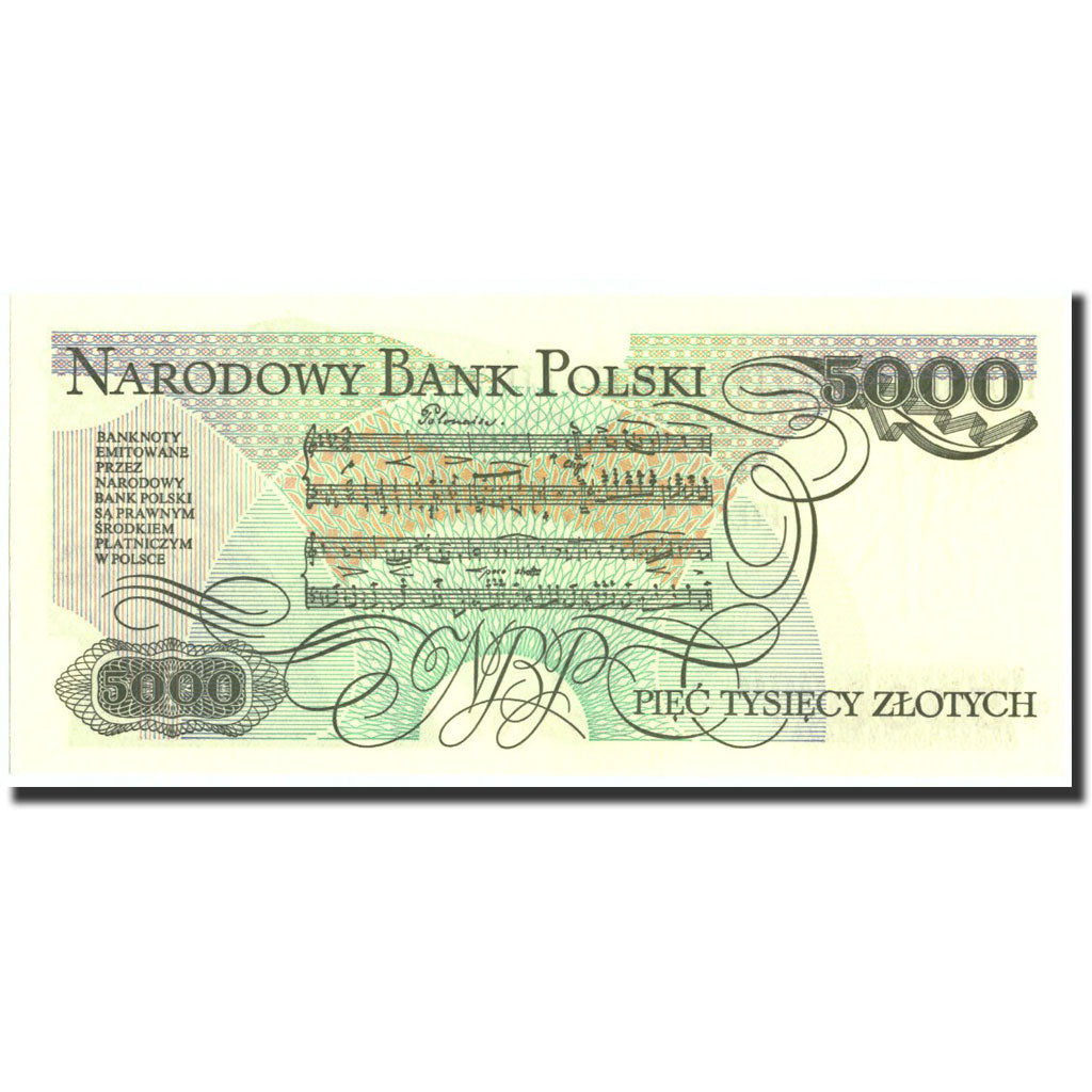 Poland, 5000 Zlotych, 1988, KM:150c, 1988-12-01, UNC(63)