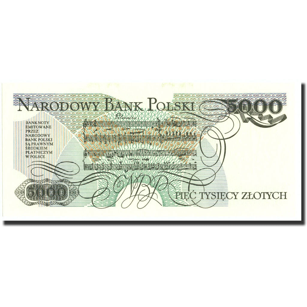 Poland, 5000 Zlotych, 1988, KM:150c, 1988-12-01, UNC(64)