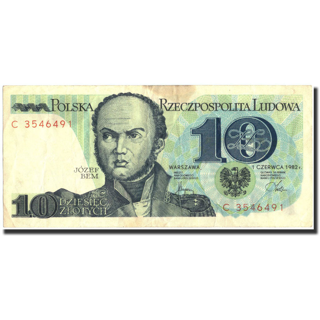 Banconote, Polonia, 10 Zlotych, 1982, KM:148a, 1982-06-01, MB+