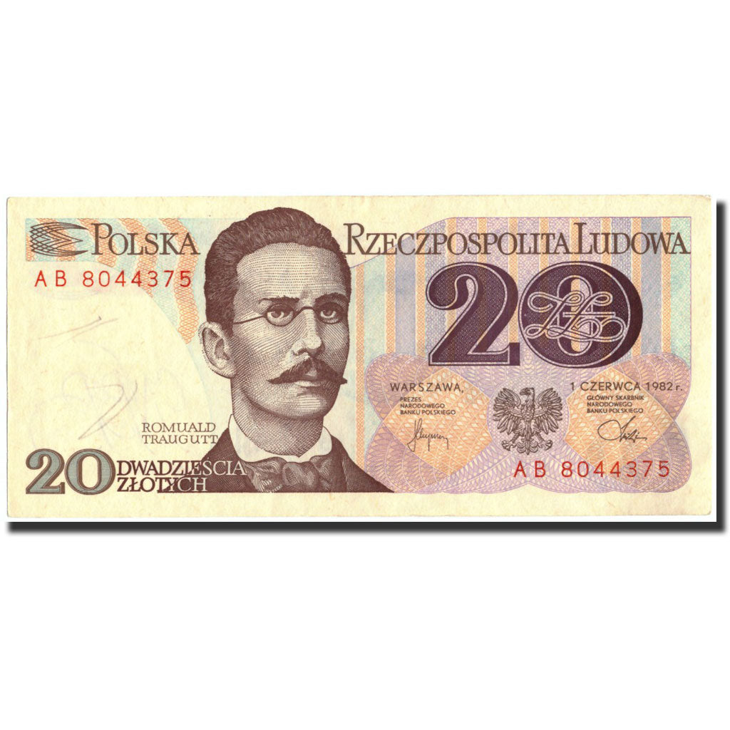 Billete, 20 Zlotych, 1982, Polonia, KM:149a, 1982-06-01, MBC