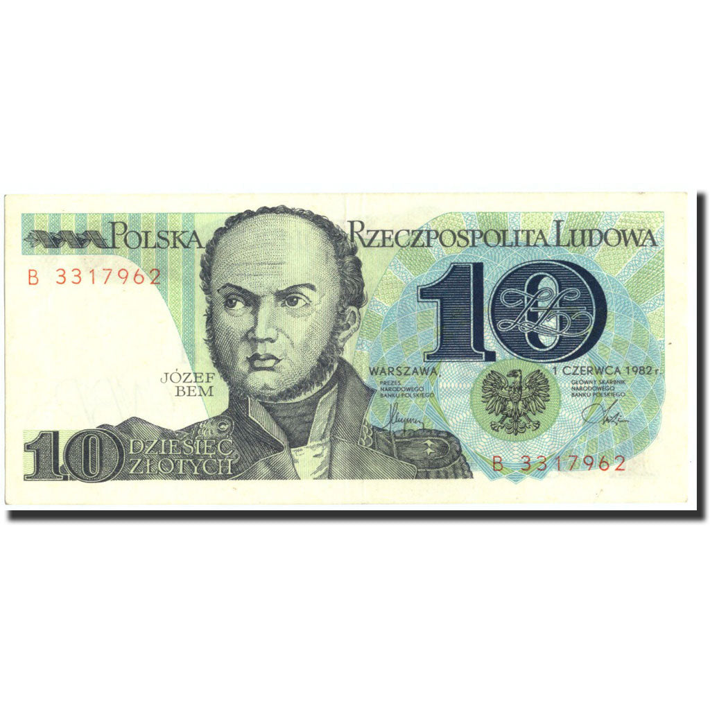 Poland, 10 Zlotych, 1982, KM:148a, 1982-06-01, EF(40-45)