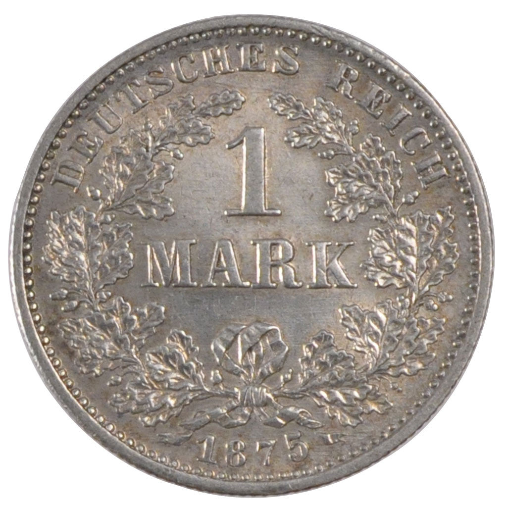 Coin, GERMANY - EMPIRE, Wilhelm I, Mark, 1875, Karlsruhe, MS(60-62), Silver