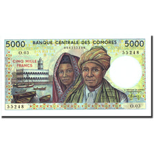 Banknote, Comoros, 5000 Francs, 1976, 1976, KM:12a, UNC(65-70)