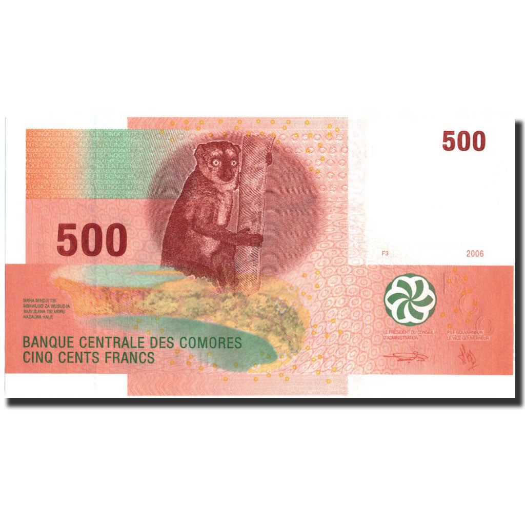 Banknote, Comoros, 500 Francs, 2006, 2006, KM:15a, UNC(60-62)