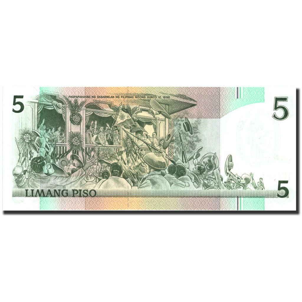 Banknote, Philippines, 5 Piso, 1990, 1990, KM:178b, UNC(64)