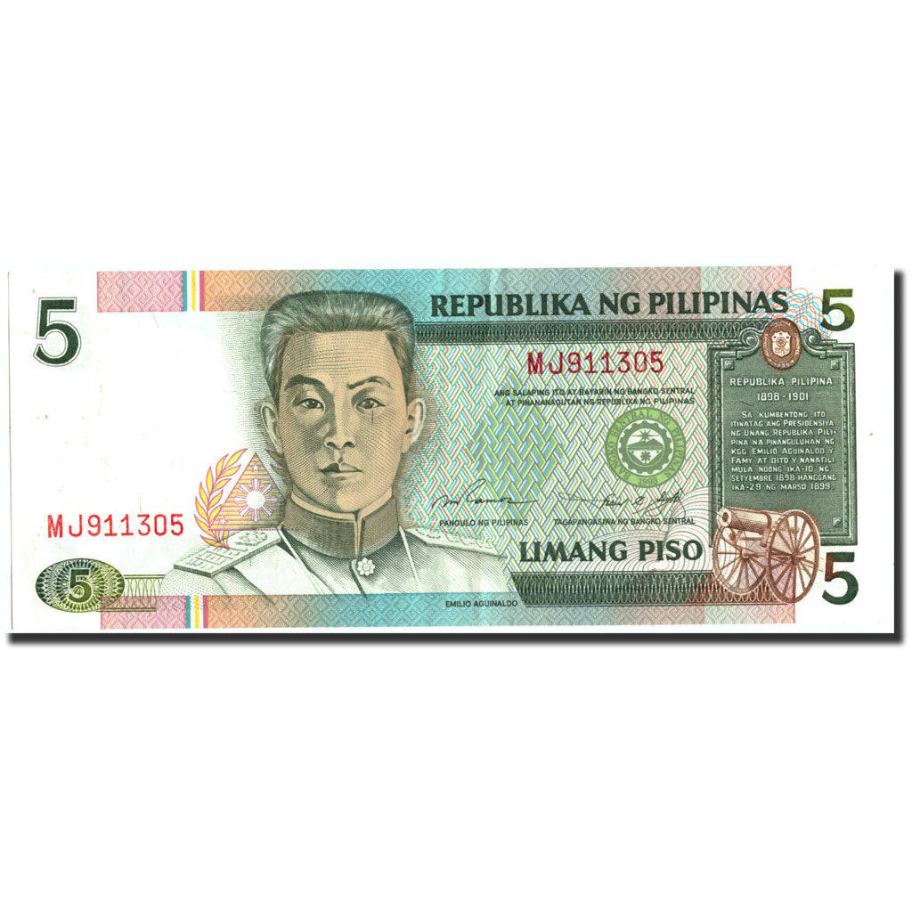 Banknote, Philippines, 5 Piso, Undated (1995), Undated, KM:180, AU(50-53)