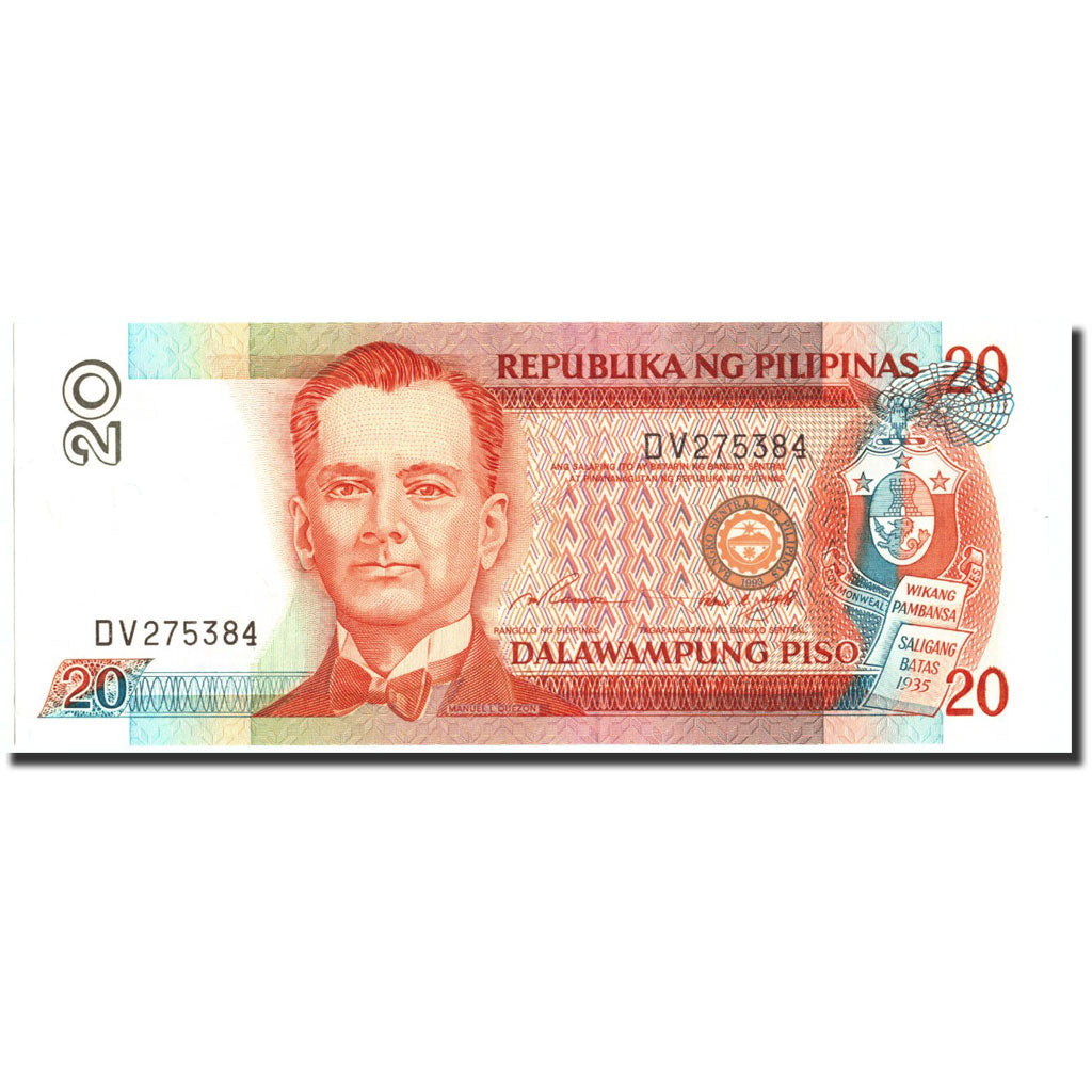 Banknote, Philippines, 20 Piso, undated (1986-94), Undated, KM:170e, AU(55-58)