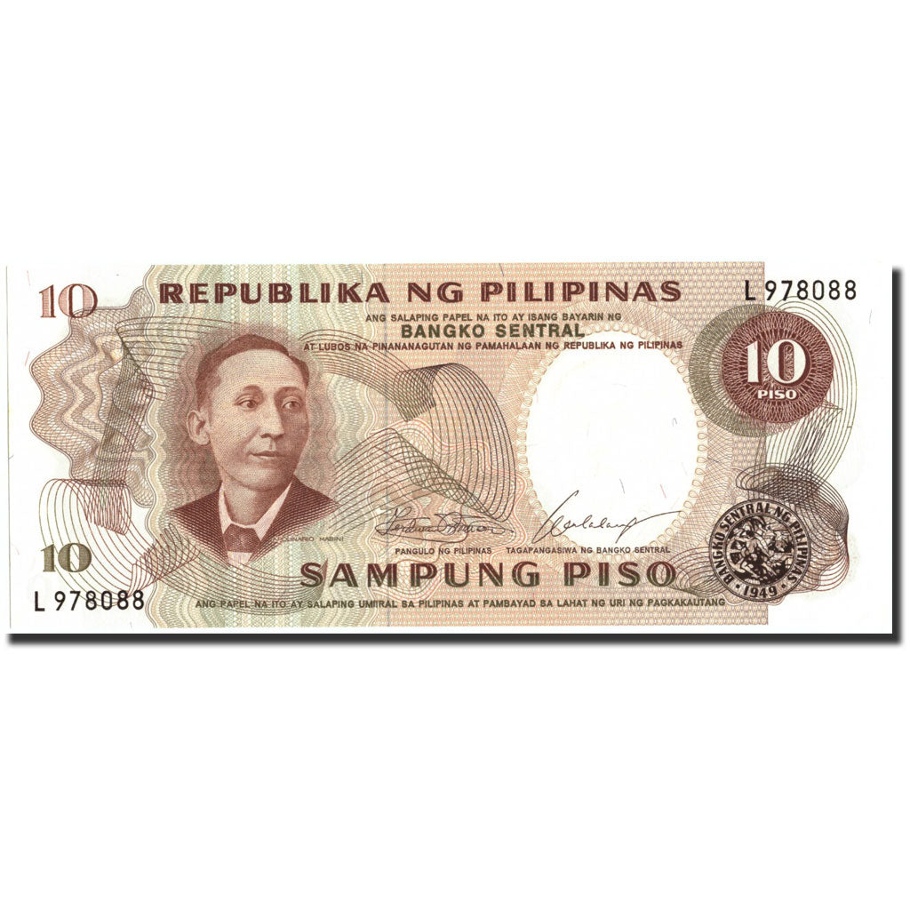 Banknote, Philippines, 10 Piso, Undated, Undated, KM:169a, UNC(64)