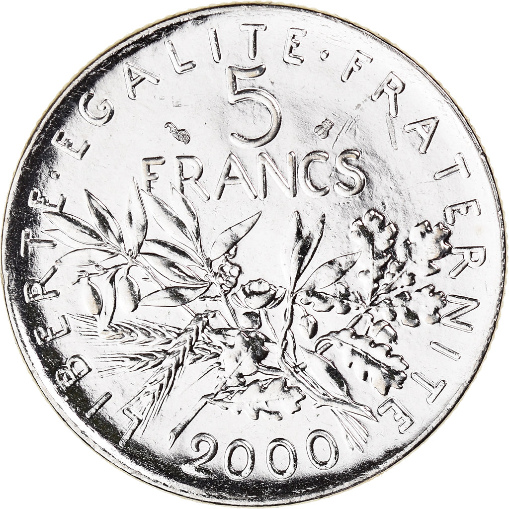 Coin, France, Semeuse, 5 Francs, 2000, Paris, BU, MS(65-70), Nickel Clad