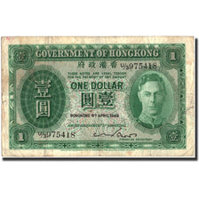 Hong Kong, 1 Dollar, 1949, KM:324a, 1949-04-09, VF(30-35)