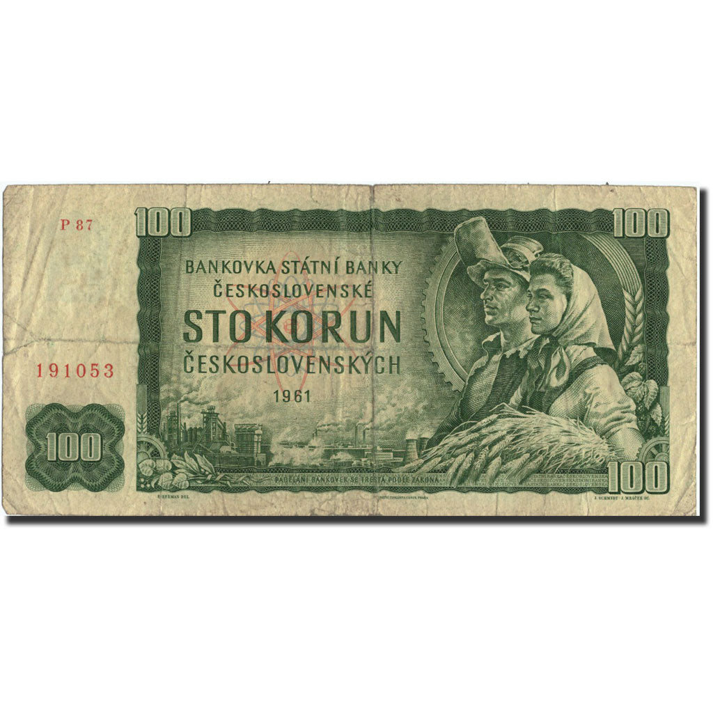 Billete, 100 Korun, 1961, Checoslovaquia, KM:91b, 1961, RC