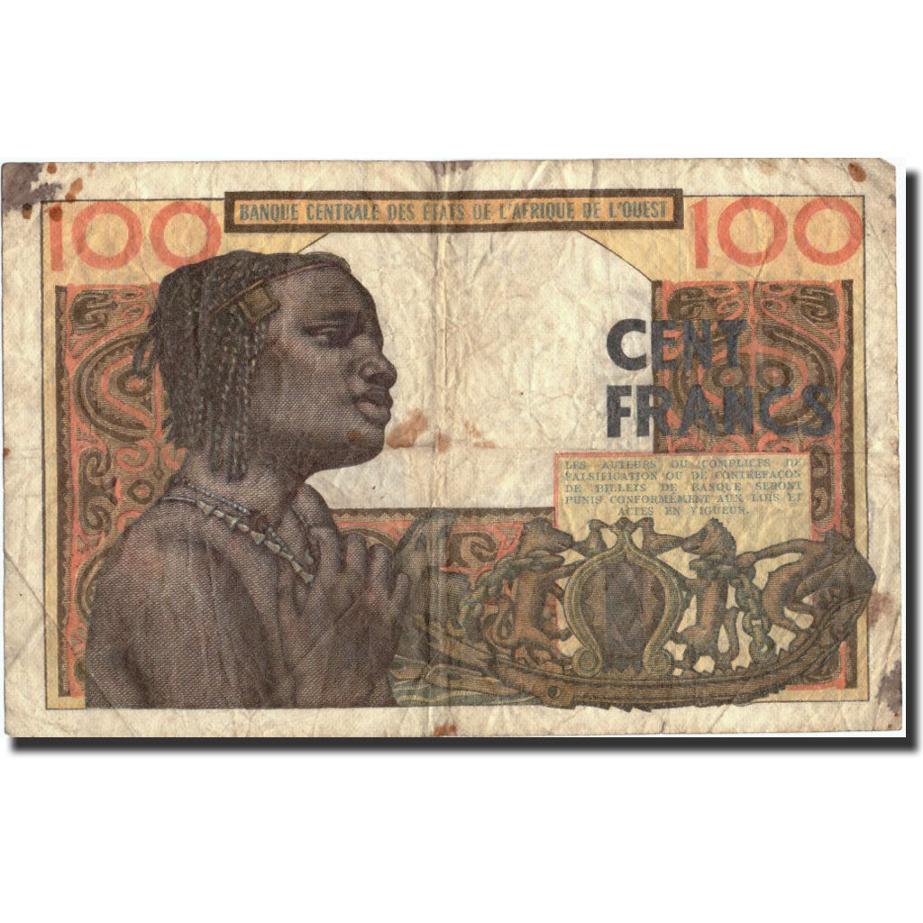 West African States, 100 Francs, KM:801Tg, VG(8-10)
