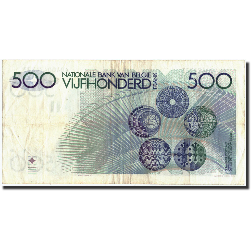 Geldschein, Belgien, 500 Francs, undated (1980-81), Undated, KM:141a, SS+