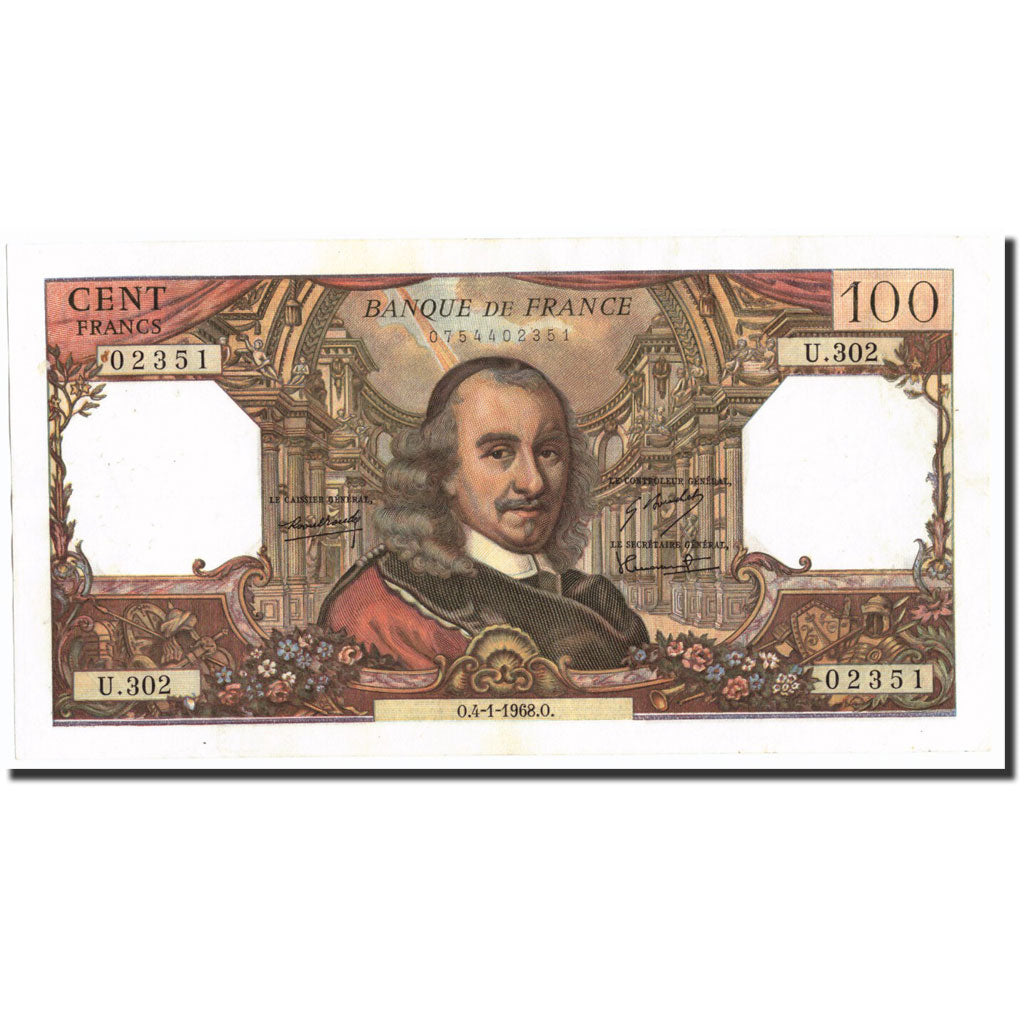 Banknote, France, 100 Francs, 1968, 1968-01-04, AU(55-58), KM:149c