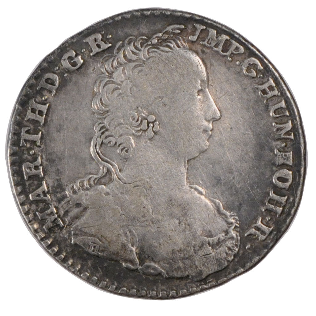 Belgium, 1/4 Ducaton, 1751, Bruges, KM #6, VF(30-35), Silver, 8.15