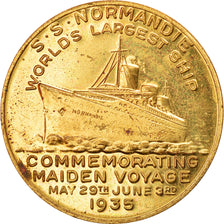 France, Jeton, S.S Normandie, Comemorating Maiden Voyage, Shipping, 1935, SUP