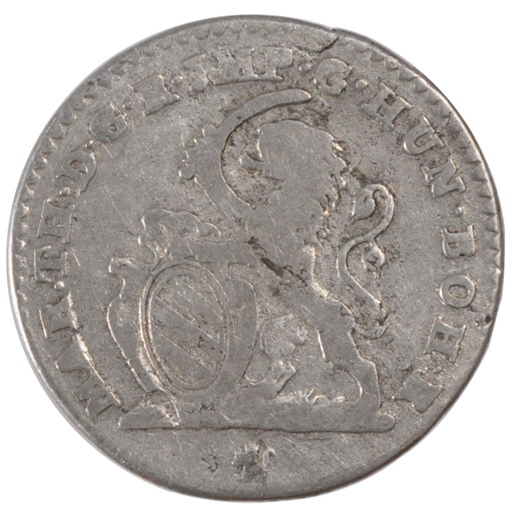 Belgium, 2 Escalins, 1751, Bruges, KM #16, VF(20-25), Silver, 9.55