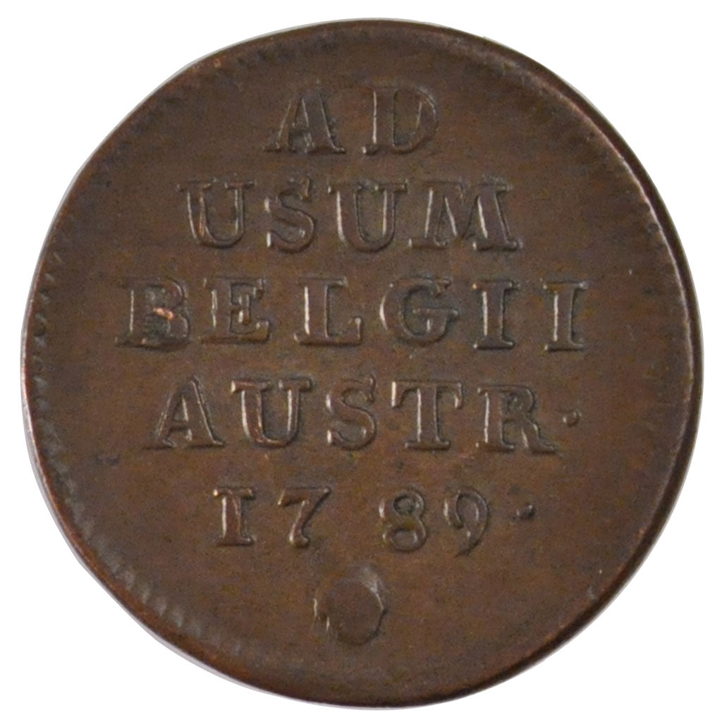 Belgium, Liard, 1789, Bruxelles, KM #30, AU(50-53), Copper, 4.15