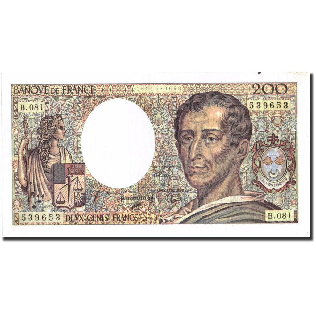 France, 200 Francs, 1992, KM:155e, 1992, VF(20-25), Fayette:70.12c