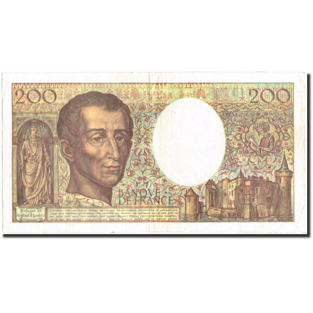 France, 200 Francs, 1992, KM:155e, 1992, AU(50-53)