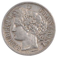 FRANCE, Cérès, 2 Francs, 1887, Paris, KM #817.1, AU(50-53), Silver, 27, Gadoury 