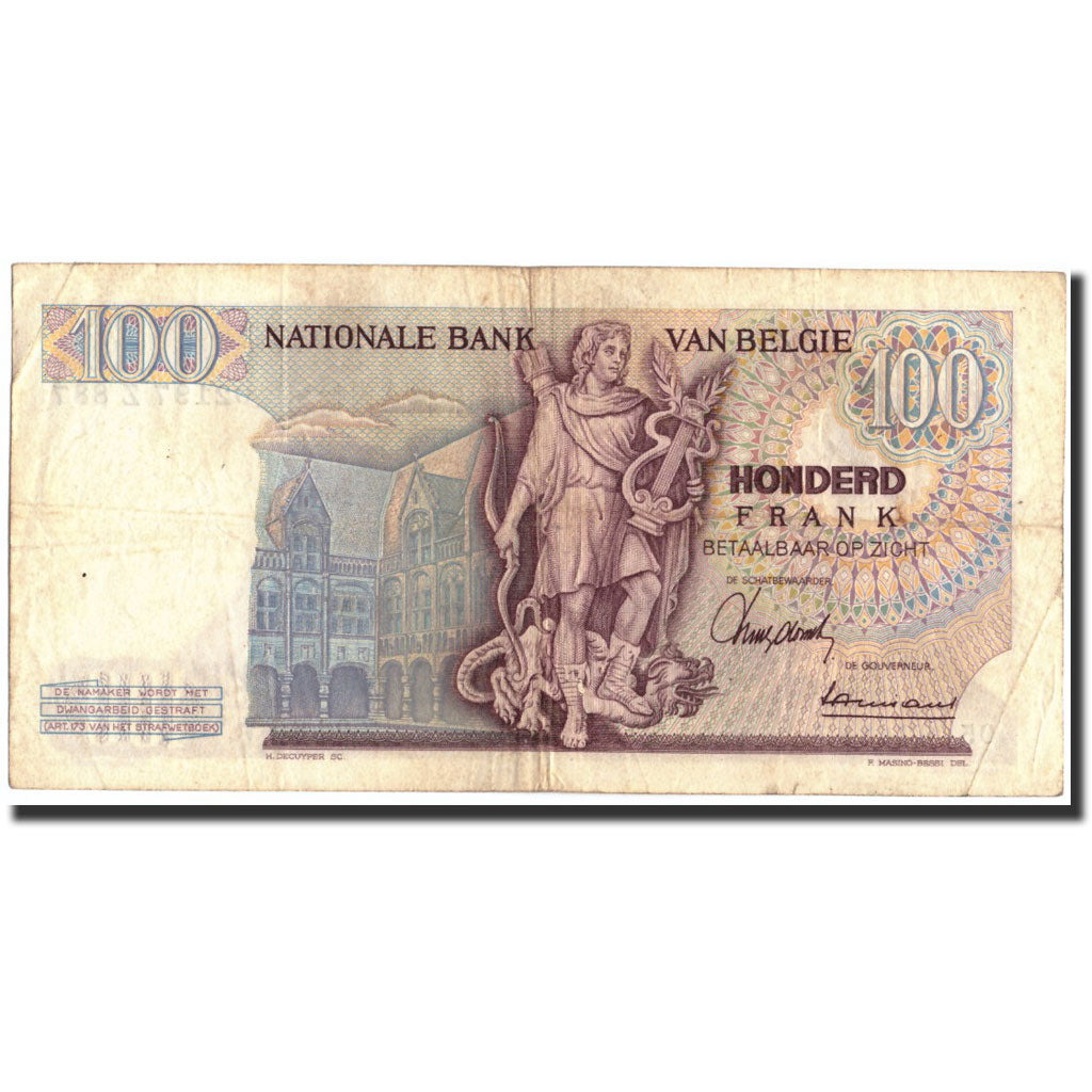 Banknote, Belgium, 100 Francs, 1965, 1965-06-09, KM:134a, VF(30-35)