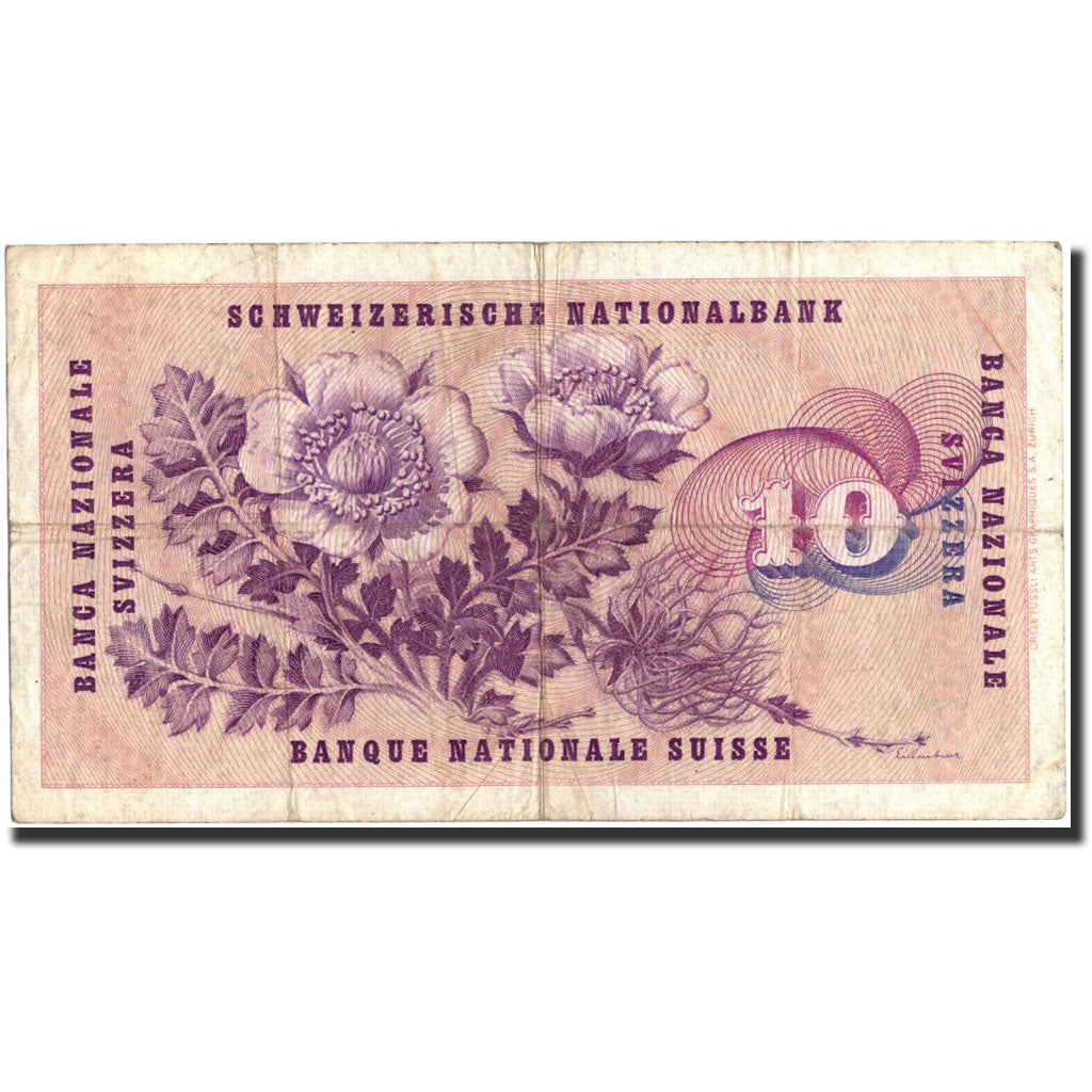 Banknote, Switzerland, 10 Franken, 1961, 1961-10-26, KM:45g, EF(40-45)