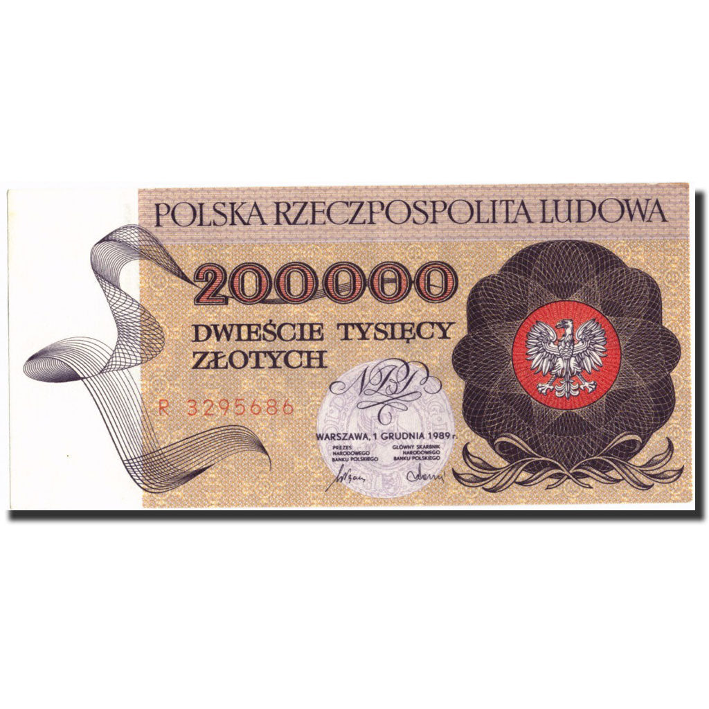 Poland, 200,000 Zlotych, 1989, 1989-02-01, KM:155a, UNC(65-70)