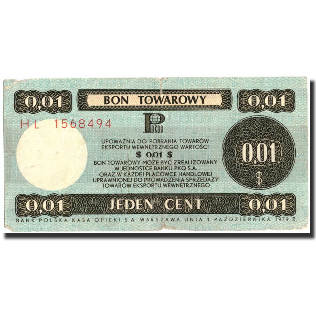 Polonia, 1 Cent, 1979, KM:FX34, 1979, BC+