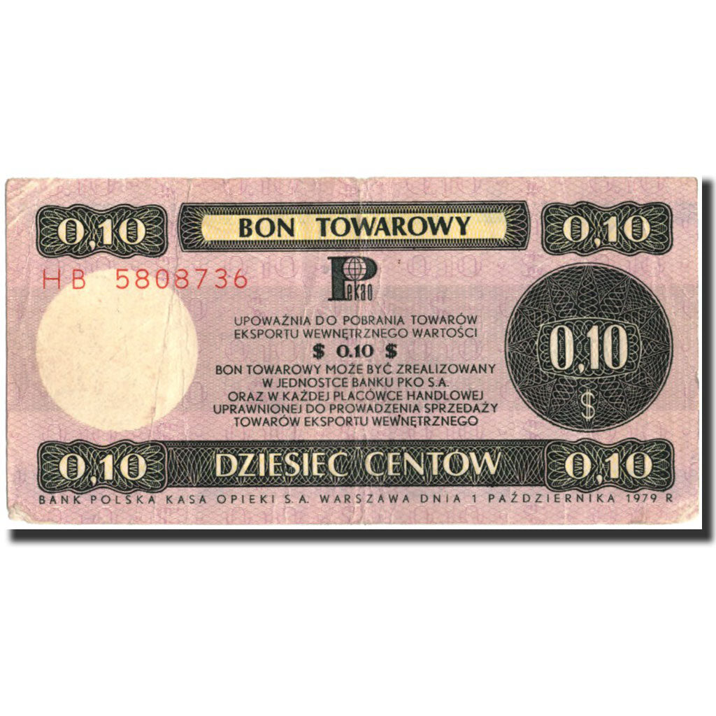 Banknote, Poland, 10 Cents, 1979, 1979, KM:FX37, AU(50-53)