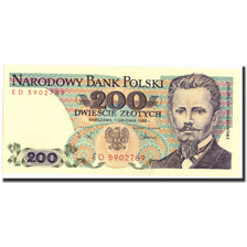 Banknote, Poland, 200 Zlotych, 1982, 1988, KM:144b, UNC(64)