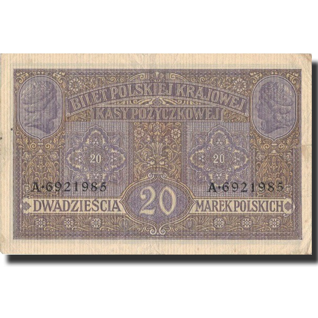 Banknote, Poland, 20 Marek, 1917, 1917, KM:14, EF(40-45)