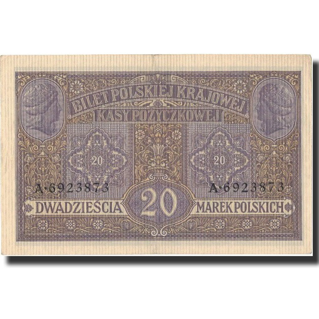 Poland, 20 Marek, 1917, 1917, KM:14, UNC(60-62)